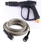 MLD WPH-1918 car washing high Pressure jet gun with HQ 7 meter Pressure Washer Hose Pipe Compatible with Pioneer, JPT, STARQ, REQTECH (Length 7 Meter,Color - Gray/white)