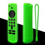 Glow Green Silicone Remote Cover Replacement for 3nd Gen. / 4K / 4K Max HD Streaming Remote Controller, Anti-Slip Washable Protective Remote Case with Lanyard, Glowing in The Dark