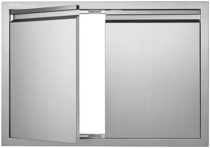 VEVOR BBQ Access Door, 762x532 mm Double Outdoor Kitchen Door, Stainless Steel Flush Mount Door, Wall Vertical Door with Recessed Handles, for BBQ Island, Grilling Station, Outside Cabinet