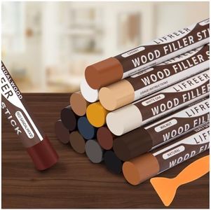 Lifreer Wood Filler Sticks,16 Colors Wood Crayons for Scratches, Scuffs, Cracks, Stains and Holes, Furniture Wax Crayons Pen for Touch Up Wood, Furniture, Floors, Cabinets, Tables, and Doors