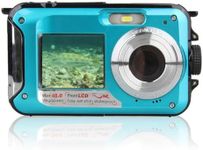 2.7K Underwater Digital Camera, 48MP Image 10FT Waterproof Video Camera, Dual Screens Digital Camera 16X Digital Zoom, Support up to 128G Micro Card(Blue)