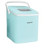 Igloo ICEB26HNAQ Automatic Self-Cleaning Portable Electric Countertop Ice Maker Machine With Handle, 26 Pounds in 24 Hours, 9 Ice Cubes Ready in 7 minutes, With Ice Scoop and Basket, Aqua