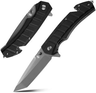 Swiss+Tech Navaja Plegable de Bolsillo, Cuchillo Plegable de Acero Inoxidable, Cuter de Bolsillo con Rompecristales y Cortacinturones, para Acampada y Marcha