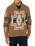 Pendleton Men's Zip Lambswool Cardigan Sweater, Harding Taupe, XL