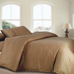Spread Spain Cotton Oxford 400 Thread Count Geometric Pattern King Size Double Bed Zipper Duvet/Quilt Cover Soft and Comfy Duvet Cover Brown (90" x 108" inch)