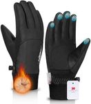 rivmount Winter Gloves Made with 3 M Insulation/Waterproof/Touchscreen for Women Men, Thermal Warm Gloves for Cold Weather Outdoor, Running, Cycling, Ski, Snow, Daily, Hiking, Black Size S
