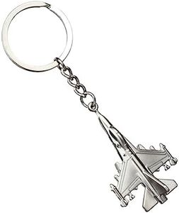 ODETOJOY Aircraft Keychain Battleplane Key Holder Airplane Model Toy Souvenir Key Rings For Children Metal Car Key Racks Similar to F16 Falcon