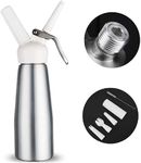 THW® Aluminium Cream Whipper/Dispenser Canister-500 Ml Multiple Attachments for Heavy Duty Professional Use in Homes, Cafes, Hotels and Restaurants