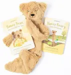 Slumberkins Honey Bear Snuggler & 2 Board Books Complete Set Bundle | Promotes Gratitude, Respect & Sharing | Social Emotional Tools for Ages 0+ (Honey Bear Snuggler Plush + 2 Board Books)