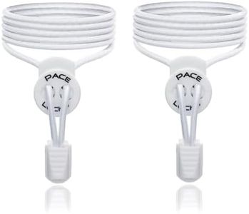 ALPHAPACE Pace Locks Elastische Schnürsenkel ohne binden mit Schnellverschluss, Schuhbänder ohne Schnüren, Slip-on Schnellverschluss für Sport, Jugend & ältere Menschen, 120 cm, 1-Paar in Pure White