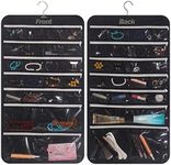 DIOMMELL Hanging Jewelry Organizer 47 Pockets with Zipper for Earrings Necklace Bracelet Ring Accessory Display Storage Bag Travel Holder Box