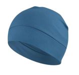 PAROPKAR 100% Cotton Lycra Skull Caps Lightweight Beanie Sleep Hats Breathable Helmet Liner Cap Cycling Hat Cap for Men and Women (Turquoise Blue)