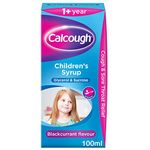 Calcough Children's Syrup, Cough & Sore Throat Relief for 1+ Year, Blackcurrant Flavour, 125ml