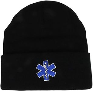 Broner Hats Military and Law Enforcement Watch Cap Cuff Beanie (One Size, EMT Black)