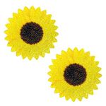 Freaking Awesome Seductive Sunflower Glitter Velvet Nipztix Pasties Nipple Covers for Festivals, Raves, Parties, Lingerie and More, Medical Grade Adhesive, Waterproof and Sweatproof, Made in USA