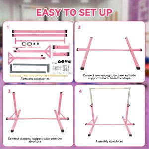 FBSPORT Adjustable Kids Gymnastics Bar – Height Adjustable Training Equipment