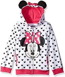 Disney Girls' Minnie Hoodie with Bow and Ear, White, 18 Months