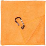 Clip Wipes Microfiber Golf Greens Towel - Orange