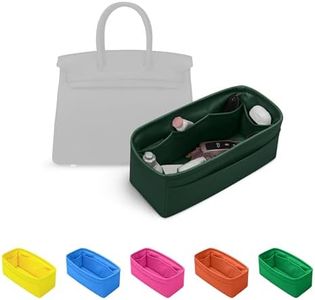 Purse Organizer Insert for Birkin 40, Lightweight & Soft Satin Organizer Insert with Pockets for Woman Bags, Ideal for Travel, Shopping, and Daily Use, Multicolor Options(Vert Anglais, BK 40)