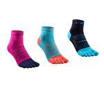 Win.Deeper 3 Pairs Five Finger Toe Socks Running Anti-Blister, Sweat Wicking, Quick-dry, Breathable Sport Socks for Man and Women (Mid Calf /3 Pairs -S (Size 2.5-4.5))