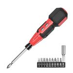 Newest Ankilo 13 in 1 Electric Screwdriver, Mini Precision Screwdrivers Set with 10 Bits, LED Lights, USB Rechargeable, Portable Magnetic Repair Tool Kit for Phone, Computers, DIY Crafts, Black&Red