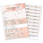 Hairdressing Client Record Card - Treatment Consultation Form for Mobile Therapists & Salons A6 Pack of 50 - Portrait