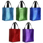 Tosnail 40 Pack 10 x 8 Inches Reusable Gift Bags, Medium Fabric Tote Bag with Handle, Present Bag for Weddings, Birthdays, Party Favors, Baby Showers, Bridal Showers - Assorted 5 Color