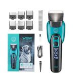 VGR V-208 Dog Clippers Professional Low Noise High Power Cordless Pet Grooming Tools for Small & Large Dogs Cats Pets with Thick & Heavy Coats 6 Guide Combs 180 mins runtime 3 hrs charge, Green