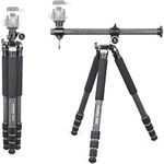 Carbon Fiber Camera Horizontal Tripod-INNOREL HT284C with 360-Degree Rotatable Center Column for DSLR, Video, Camcorder, Travel, Cooking, Work, Versatile Shooting, Max Load 20kg/44lb，Height 72inch