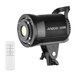 Andoer LM100W Portable LED Photography Fill Light 100W Studio Video Light 5600K Dimmable Bowens Mount Continuous Light with Remote Control for Product Portrait Wedding Photography Live Streaming