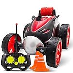 Atlasonix Remote Control Car for Boys - RC Cars for Kids, RC Stunt Car Toy | 4-Wheel Drive Car Spins and Flips | Indoor and Outdoor w/Bonus - 6 Traffic Cones | Remote Control Car for Boys 4-7