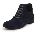 FAUSTO FST KI-667 BLUE-41 Men's Blue Suede Leather Chukka High Ankle Boot (7 UK)