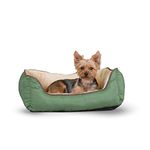 K&H Pet Products 3163 Self-Warming Lounge Sleeper Pet Bed Small Sage/Tan 16" x 20"