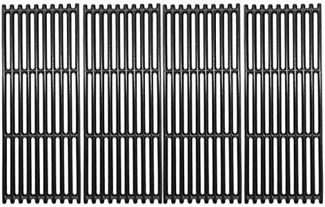 Hongso 18 1/4 Inch Gas Grill Grates Polished Porcelain Cast Iron Cooking Grid for 4 Burner Charbroil Tru-Infrared Models 463241413, 463241414, 466241414,G527-0014-W1, 80021357 (PCB008)