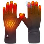 Heated Glove Liners for Men Women,Rechargeable Electric Battery Heating Riding Ski Snowboarding Hiking Cycling Hunting Thin Gloves Hand Warmer (Black, XLXXL)
