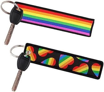 beemorita Cool Flag Motorcycle Car Keychain Key Tag for Scooter Bike Rainbow Key Chain Lanyard Ring for Women Men, 2 Pcs Pride love Jet Tag Keychain