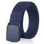 ZORO Army Tactical Waist Belt Automatic Buckle Nylon Canvas Male Men Survival Strap, Blue Colour, BL-49, Fits on up to 40 inches waist size.