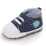 MASOCIO Baby Boy Shoes Infant Toddler First Walking Trainer Prewalker Blue 12-18 Months