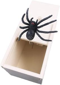 2 unidades de caja de araña de Halloween, sorpresa, broma de madera, caja de broma, juguete tonto, caja de día para adultos, niños, para suministros de fiesta y diversión