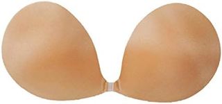 NuBra Seamless Push Up Adhesive Bra with Molded Pads, Mocha, Cup C