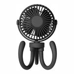 Ynport Crefreak Handheld Personal Portable Fan Rechargeable Baby Stroller Fan 360° Rotatable Car Seat Fan Mini Desk Fan with Flexible Tripod Fix on Stroller(Blue)