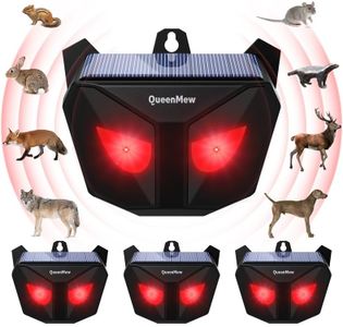 Animal Deterrent Devices, 4 Pack Animal Repeller Outdoor, Raccoon Deterrent Solar Powered Mole Cat Fox Repellent Squirrel Repellent Bird Repellent Devices with Red Strobe Lights Cat Deterrent Device