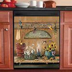 Farmhouse Sunflower With Daisy Bird Dishwasher Magnet Decals - For Kitchen Home Appliance Sticker,Refrigerator Magntic Cover Simply Blessed Flower Vinyl Decorative DIY Cabinets Decals -23W x 26H inch