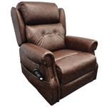 The Oakworth Dual motor riser recliner mobility chair with additional powered headrest - Chestnut Brown