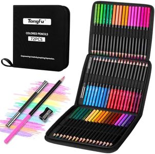 TongFu 72 Lápices de Colores, Lápices Colores Profesionales con Minas Blandas para Dibujar, Esbozar, Sombrear y Colorear, Lápices de Dibujo con Bolsa de Cremallera Portátil para Adultos y Artistas