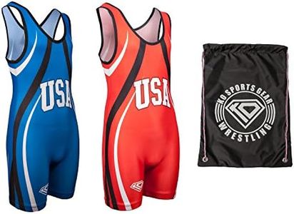 KO Sports Gear -Wrestling Singlet Bundle, 2 Unisex Singlets & Bag, 4 Way Stretch (USA Bundle, Adult X-Large)