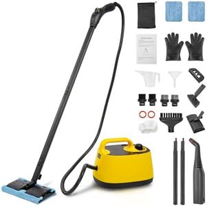 BEAMNOVA Steam Cleaner Electric Household Steamer High Pressure Multipurpose Rolling Cleaning Machine for Carpet Upholstery Floor Car Detailing Home Inside 1.5L 50.72oz Water Container with Roller