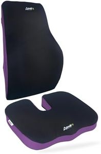 Asmofit Coccyx & Long Backrest Cushion Combo for Tailbone & Sciatica Pain Relief | Memory Foam Sitting Pillow for Lower Back Support | Non-Slip Orthopedic Cushion for Chair & Car Seat- Royal Purple