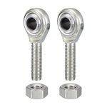 HiPicco CM4 Rod End Bearing Heim Joints, 1/4 x 1/4-28 Right Hand Male Thread Heim Joint with Jam Nuts 2pcs