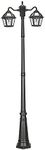 Gama Sonic Polaris Double Head Lamp Post (177B50002), Black Finish